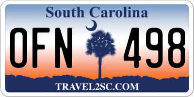 SC license plate OFN498