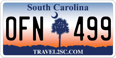 SC license plate OFN499