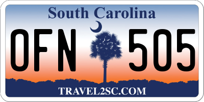 SC license plate OFN505