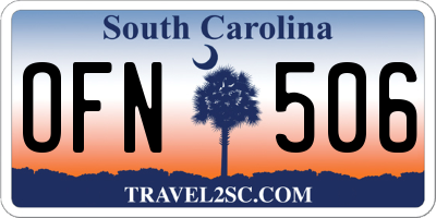 SC license plate OFN506