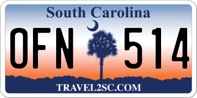 SC license plate OFN514