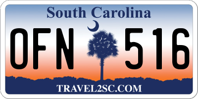 SC license plate OFN516