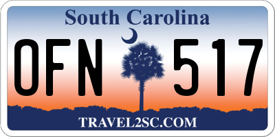 SC license plate OFN517