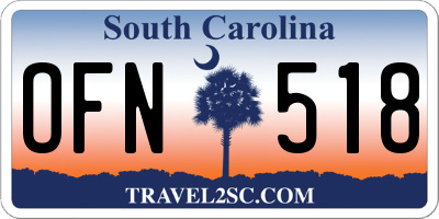 SC license plate OFN518
