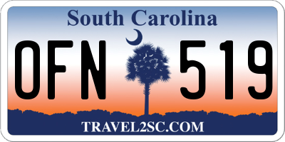 SC license plate OFN519