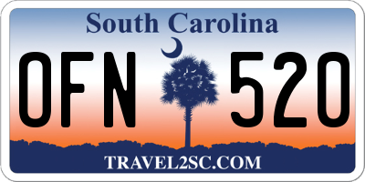 SC license plate OFN520