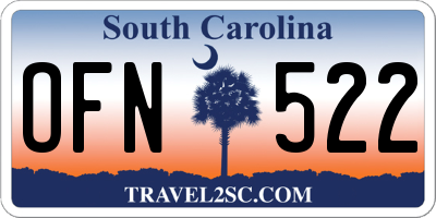 SC license plate OFN522