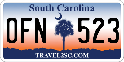 SC license plate OFN523