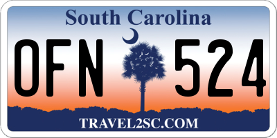 SC license plate OFN524