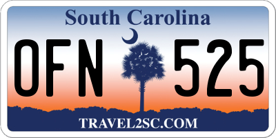 SC license plate OFN525