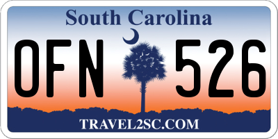 SC license plate OFN526