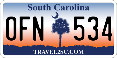SC license plate OFN534