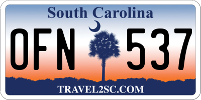 SC license plate OFN537