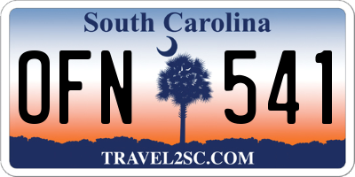 SC license plate OFN541