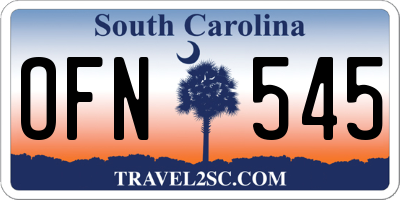SC license plate OFN545