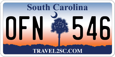 SC license plate OFN546
