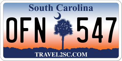 SC license plate OFN547