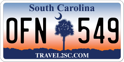 SC license plate OFN549