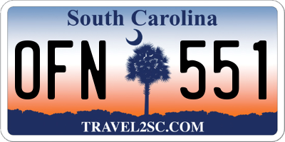 SC license plate OFN551