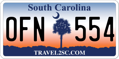 SC license plate OFN554