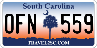 SC license plate OFN559