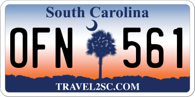 SC license plate OFN561