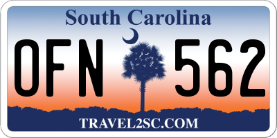 SC license plate OFN562