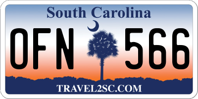 SC license plate OFN566