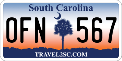SC license plate OFN567