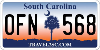 SC license plate OFN568