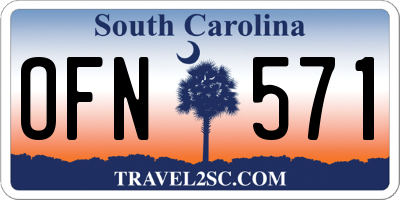 SC license plate OFN571