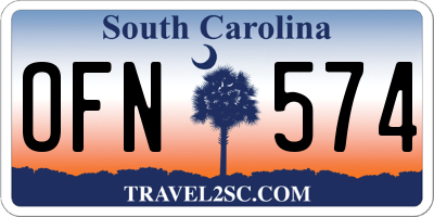 SC license plate OFN574