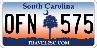 SC license plate OFN575
