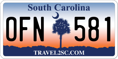 SC license plate OFN581