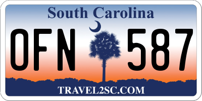 SC license plate OFN587