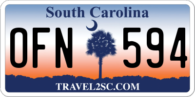 SC license plate OFN594