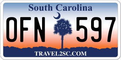 SC license plate OFN597