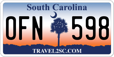 SC license plate OFN598