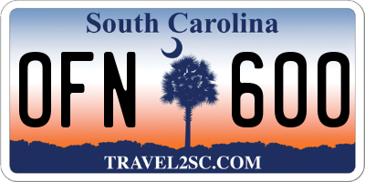 SC license plate OFN600