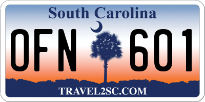 SC license plate OFN601