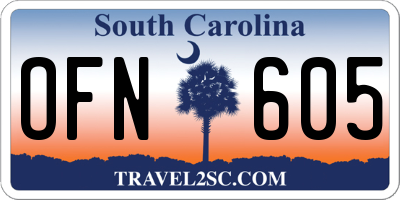 SC license plate OFN605