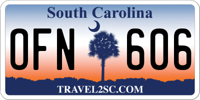 SC license plate OFN606