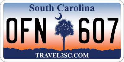 SC license plate OFN607