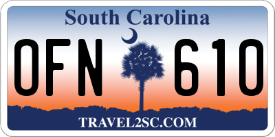 SC license plate OFN610