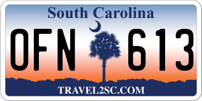 SC license plate OFN613
