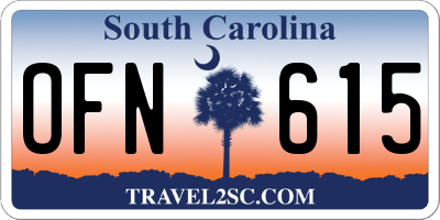 SC license plate OFN615