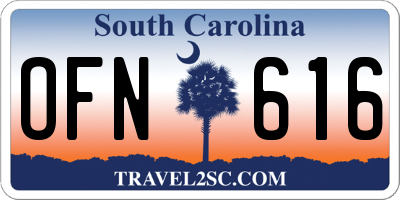 SC license plate OFN616