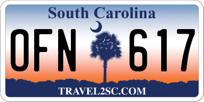 SC license plate OFN617