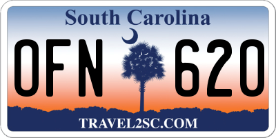 SC license plate OFN620