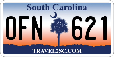 SC license plate OFN621
